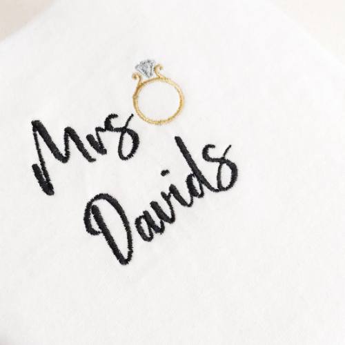 Personalised Embroidered Bride "Mrs T-shirts.