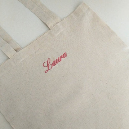 PERSONALISED EMBROIDERY COTTON TOTE BAG