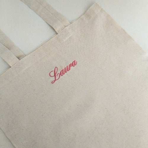 PERSONALISED EMBROIDERY COTTON TOTE BAG