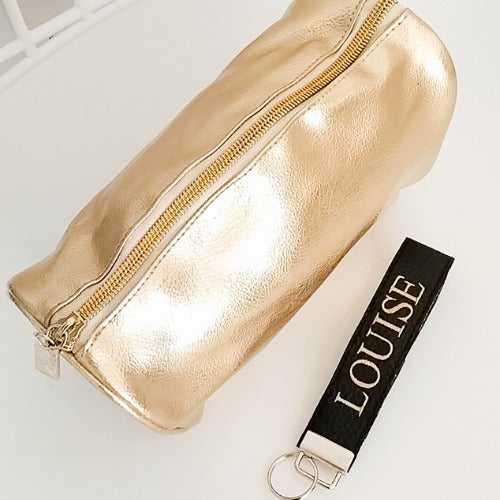 PERSONALISED EMBROIDERY KEYRING & COSMETIC BAG SET
